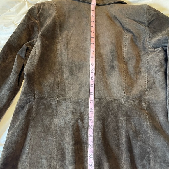 Liz Clairborne vintage 100% suede rich brown lined blazer jacket in size large - Picture 4 of 9